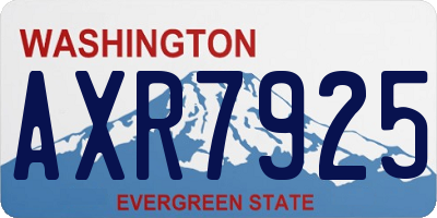WA license plate AXR7925