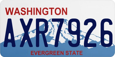 WA license plate AXR7926