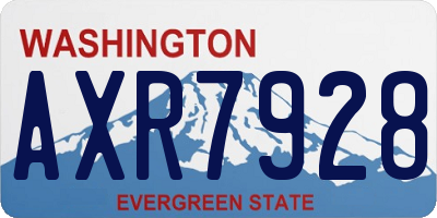WA license plate AXR7928