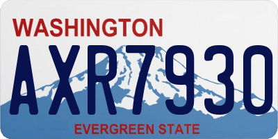 WA license plate AXR7930