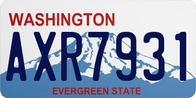 WA license plate AXR7931