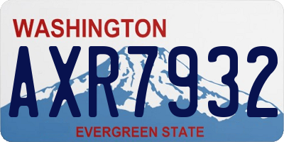 WA license plate AXR7932