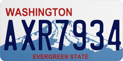 WA license plate AXR7934