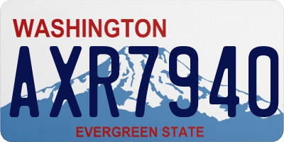 WA license plate AXR7940