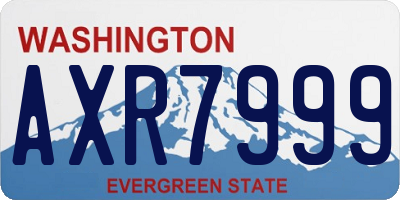 WA license plate AXR7999