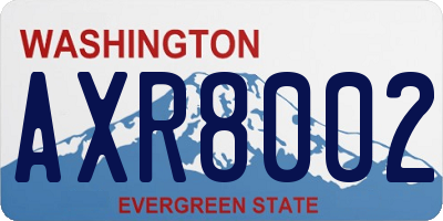 WA license plate AXR8002