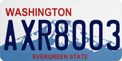 WA license plate AXR8003