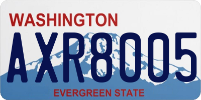 WA license plate AXR8005