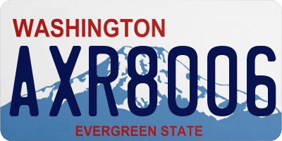 WA license plate AXR8006