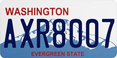 WA license plate AXR8007