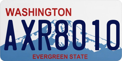 WA license plate AXR8010