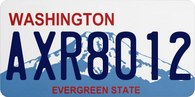WA license plate AXR8012