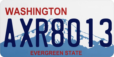 WA license plate AXR8013