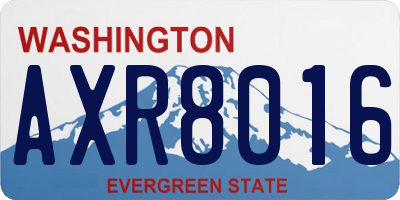WA license plate AXR8016