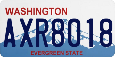 WA license plate AXR8018