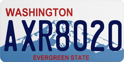 WA license plate AXR8020