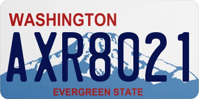 WA license plate AXR8021
