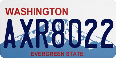 WA license plate AXR8022