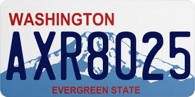 WA license plate AXR8025