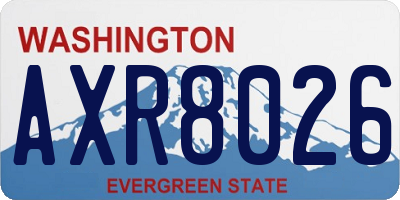 WA license plate AXR8026