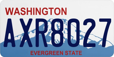 WA license plate AXR8027