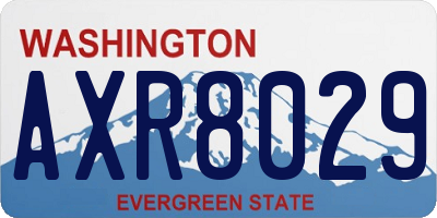 WA license plate AXR8029