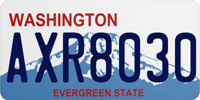 WA license plate AXR8030