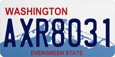 WA license plate AXR8031