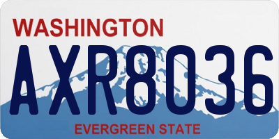 WA license plate AXR8036