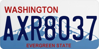 WA license plate AXR8037
