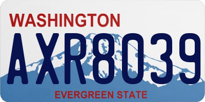 WA license plate AXR8039