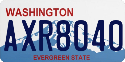 WA license plate AXR8040