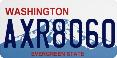 WA license plate AXR8060