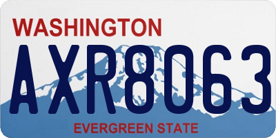 WA license plate AXR8063