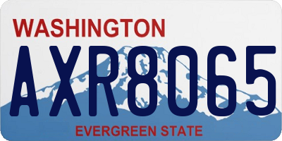 WA license plate AXR8065