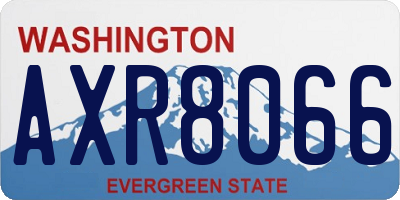 WA license plate AXR8066