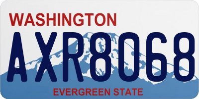 WA license plate AXR8068