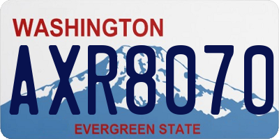 WA license plate AXR8070