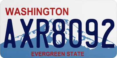 WA license plate AXR8092