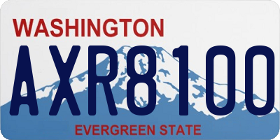 WA license plate AXR8100