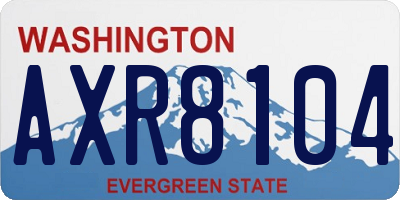 WA license plate AXR8104