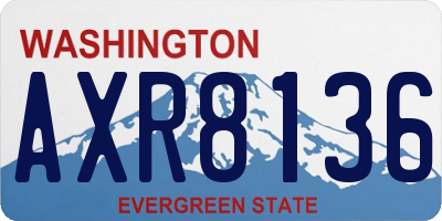WA license plate AXR8136