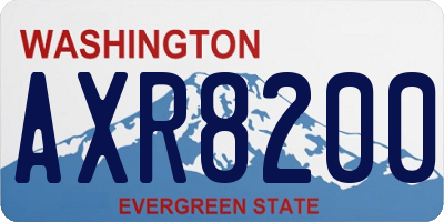 WA license plate AXR8200