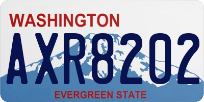 WA license plate AXR8202