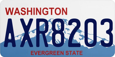 WA license plate AXR8203