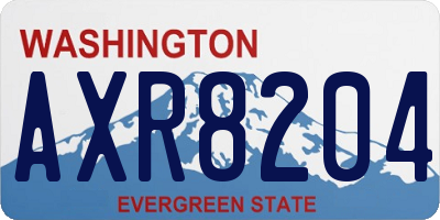 WA license plate AXR8204