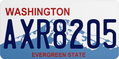 WA license plate AXR8205