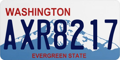 WA license plate AXR8217
