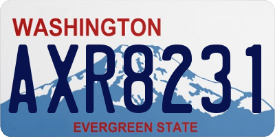 WA license plate AXR8231