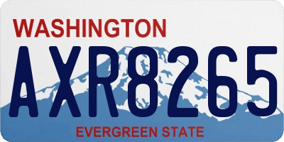 WA license plate AXR8265